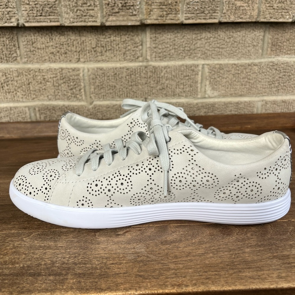 Cole Haan Women’s Grand OS Cream Paisley Perforated Sneakers Size 8 - Picture 3 of 8